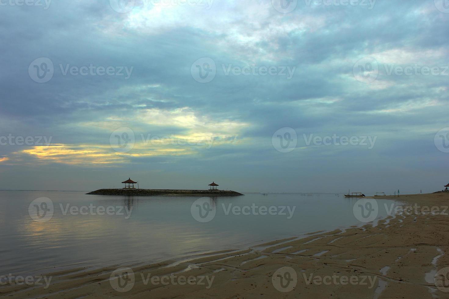 Beautiful aerial scenery of Sanur Beach photo