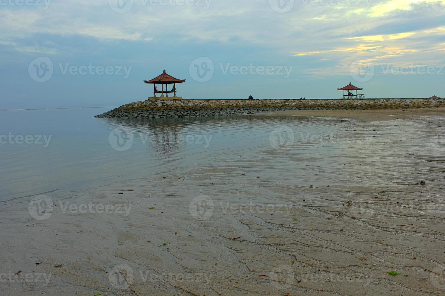 Beautiful aerial scenery of Sanur Beach photo