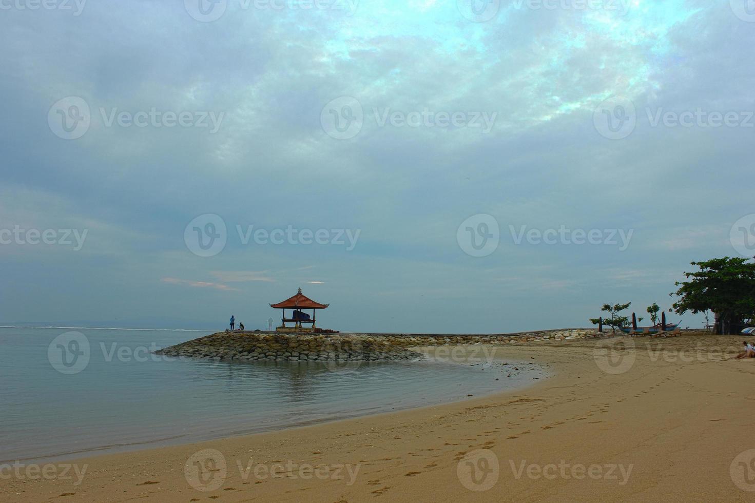 Beautiful aerial scenery of Sanur Beach photo