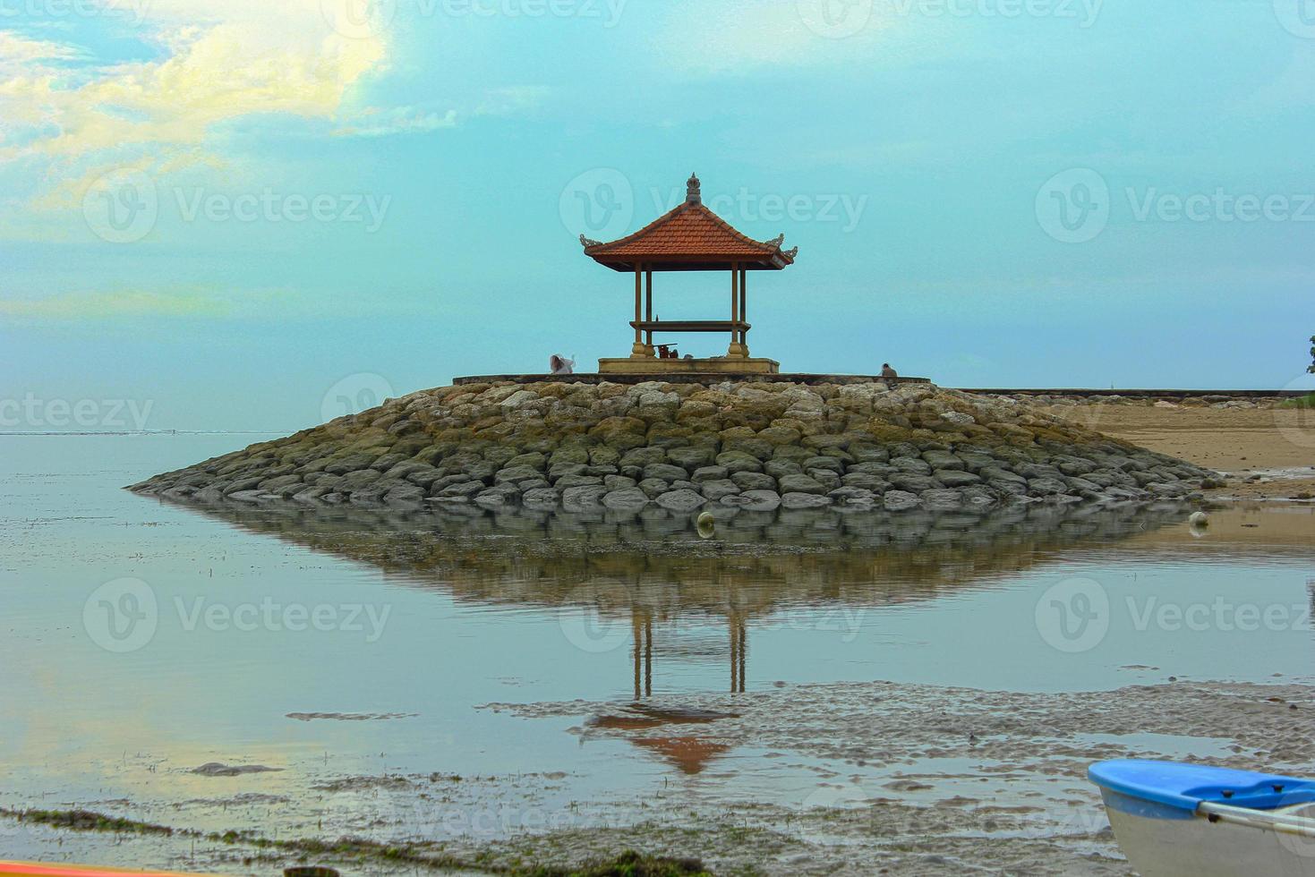 Beautiful aerial scenery of Sanur Beach photo