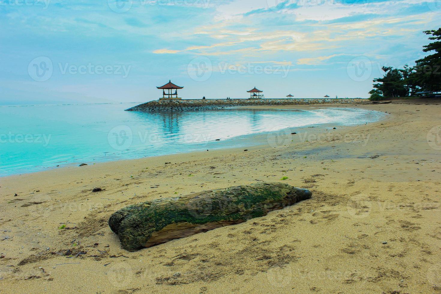 Beautiful aerial scenery of Sanur Beach photo