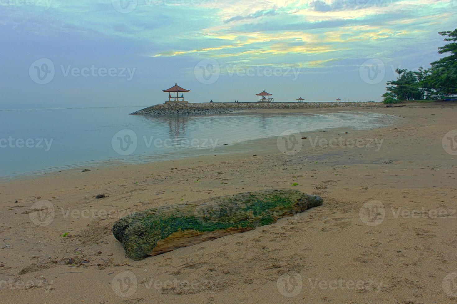 Beautiful aerial scenery of Sanur Beach photo