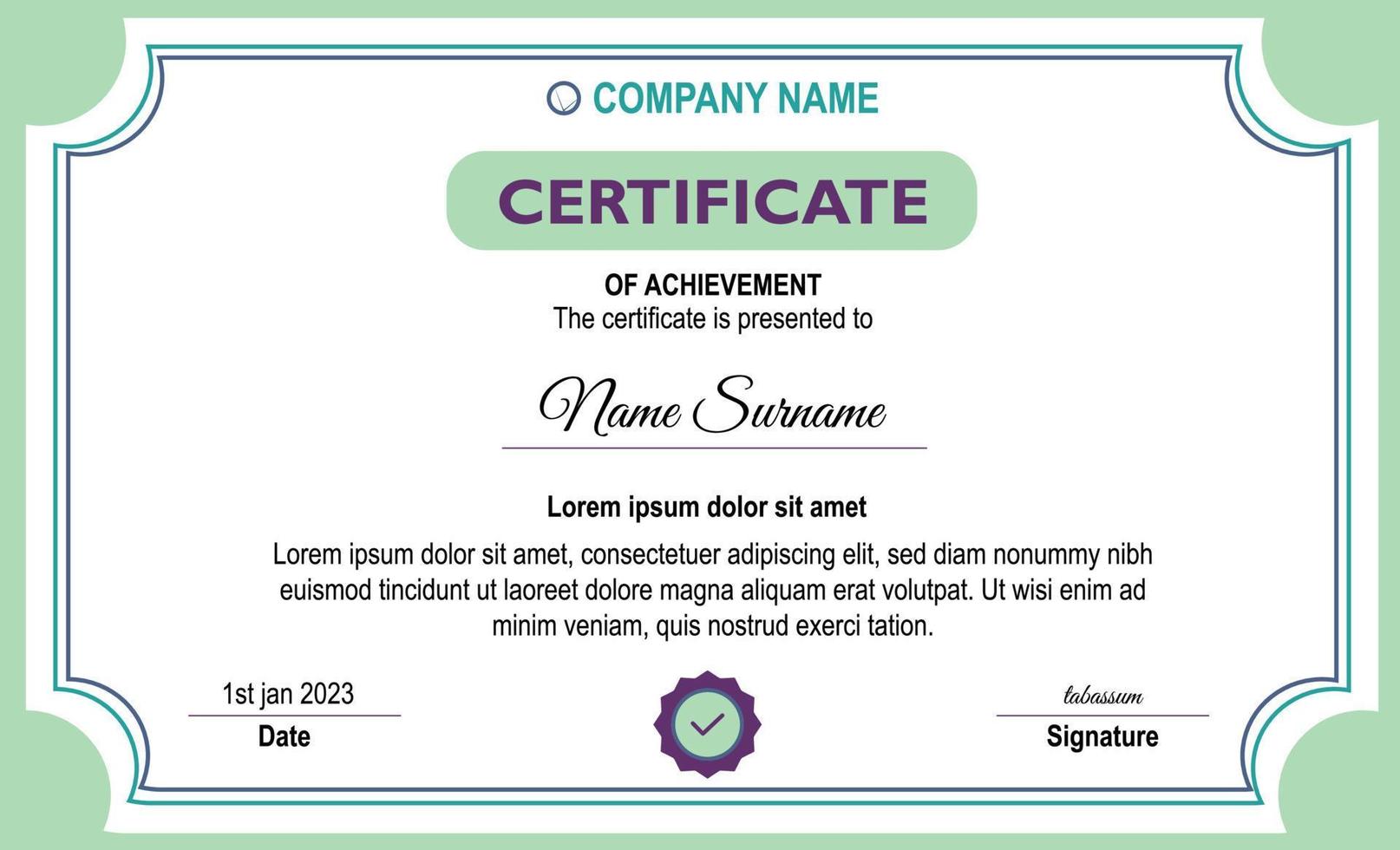 Certificate template design vector
