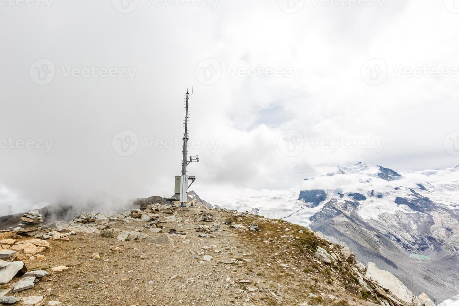 Aerial view of the Alps mountains in Switzerland. Glacier photo