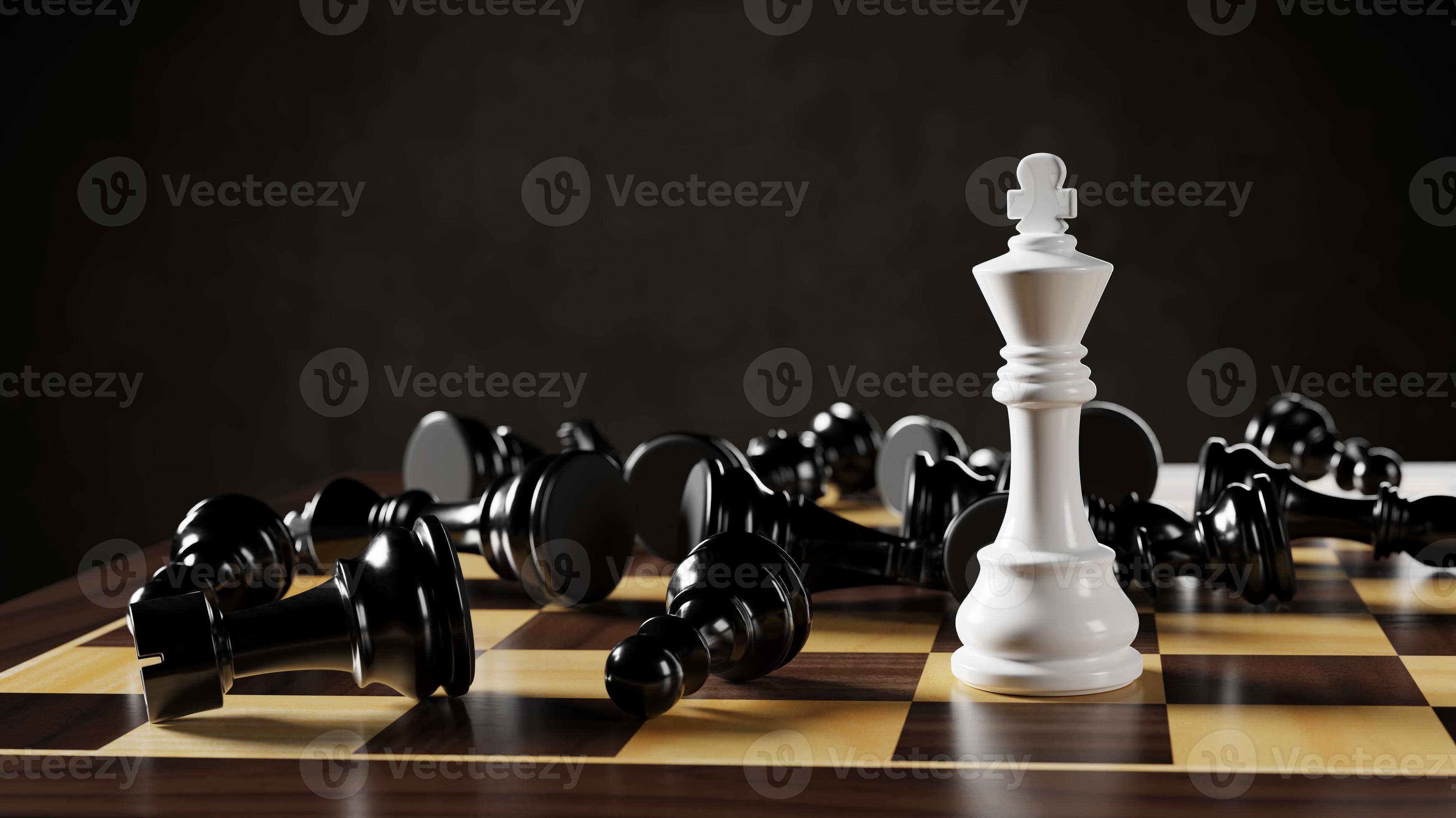 White Chess King Among Lying Down Black Pawns On Chessboard High-Res Stock  Photo - Getty Images