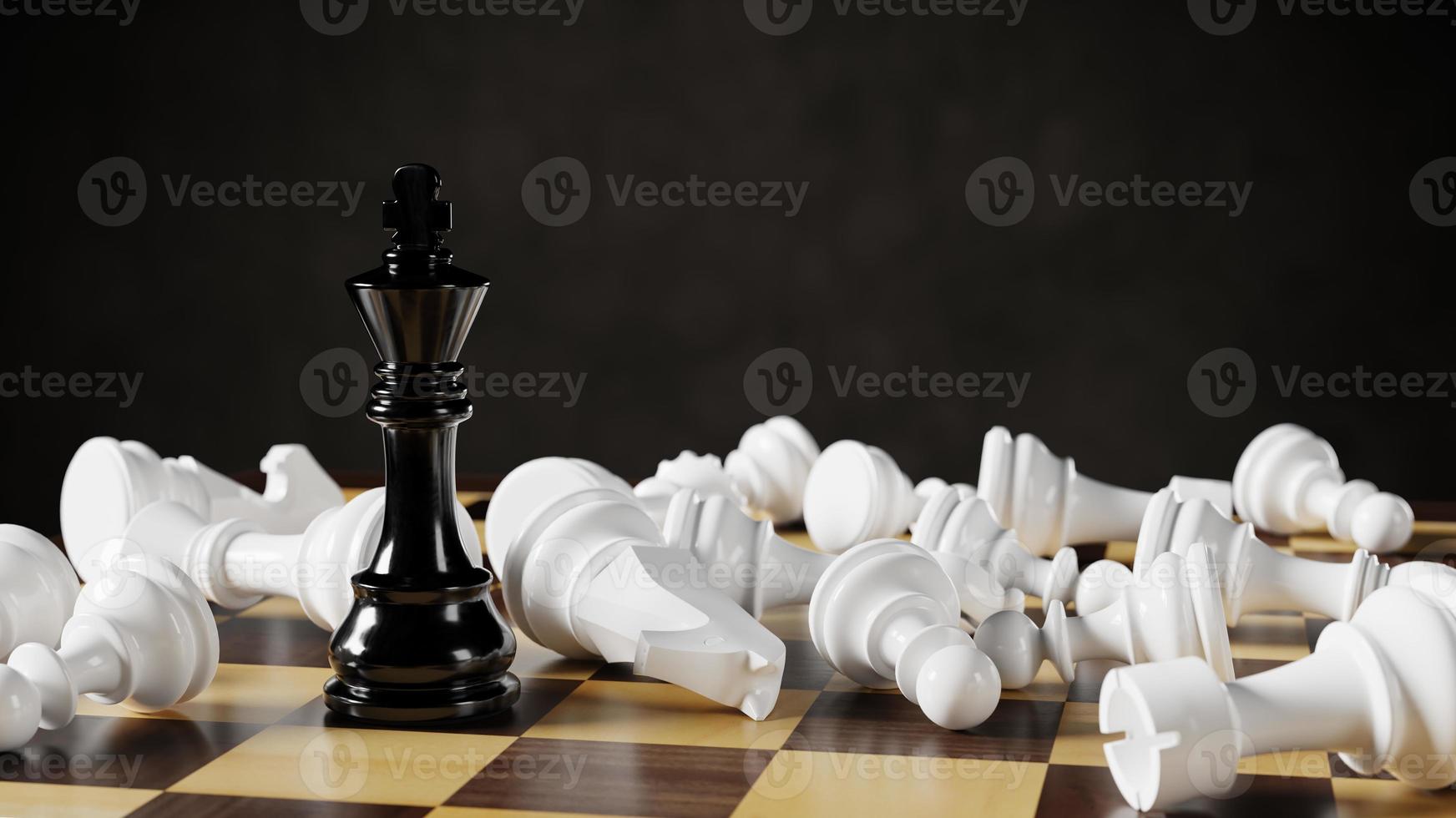 White chess pawn standing one square ahead of black chess pieces. 3D  illustration Stock Photo - Alamy