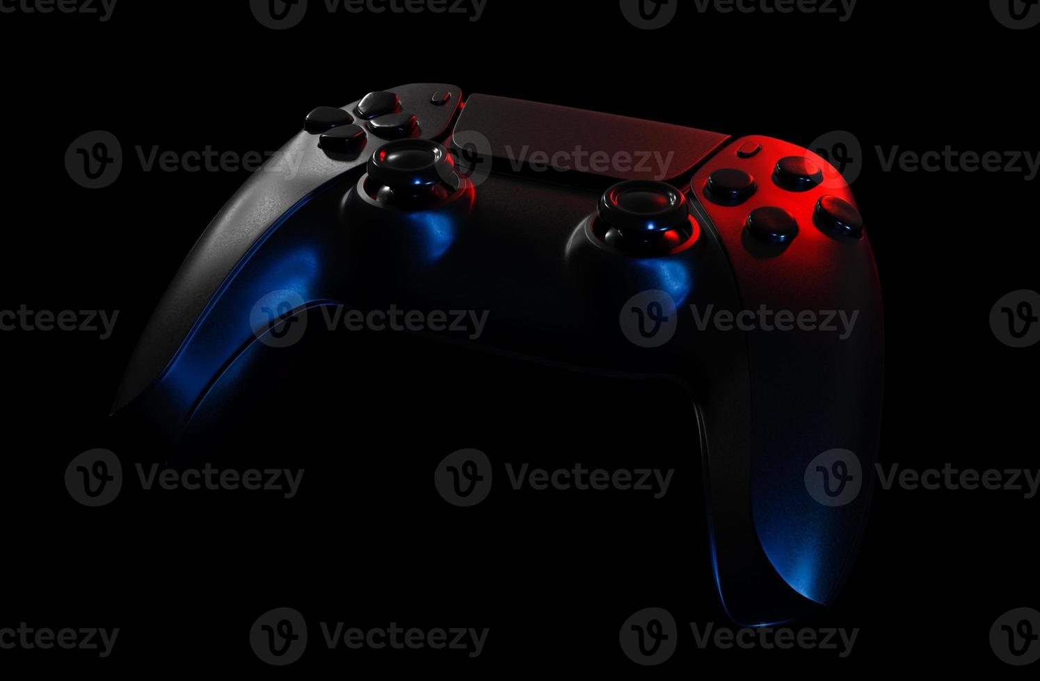 Wireless controller gamepad isolated on black background. 3D rendering illustration. photo