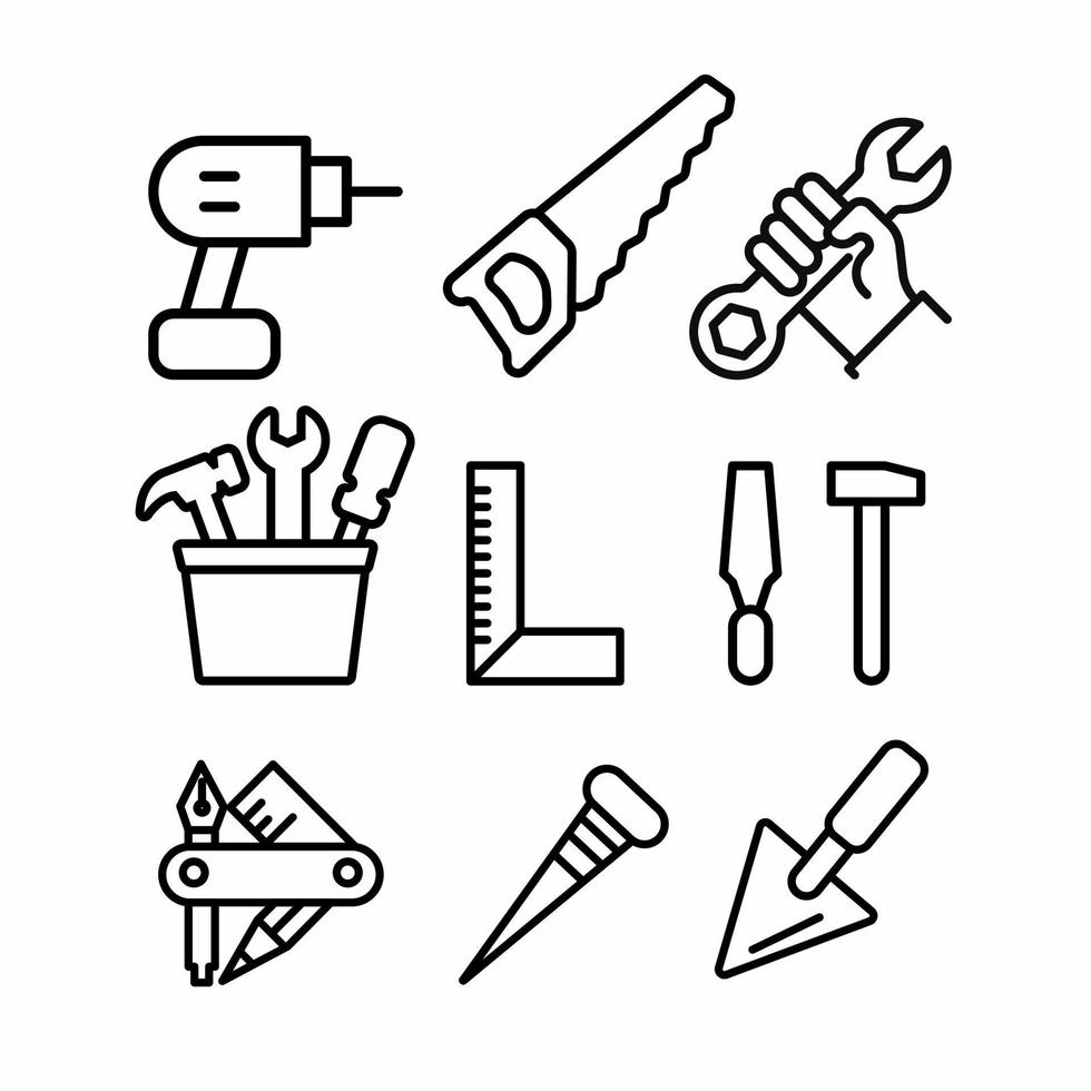 plantilla de ilustración de icono de herramientas de manitas. vector