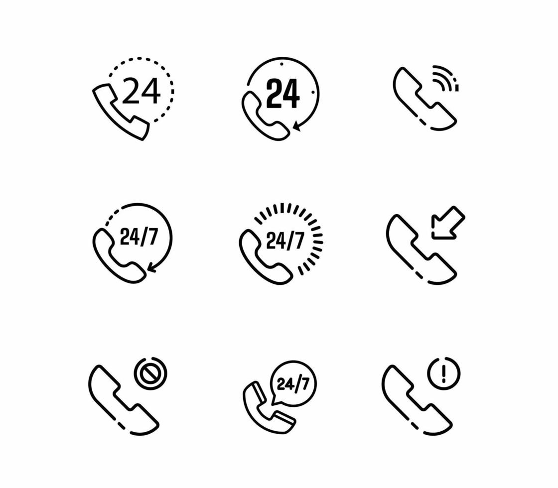 Phone vector icon. Flat style phone icon set. Stock vector