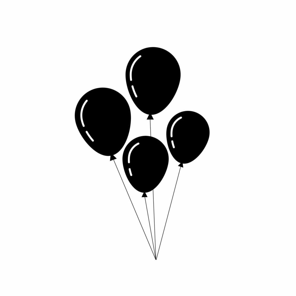 Black and white balloon icon template. Stock vector illustration.