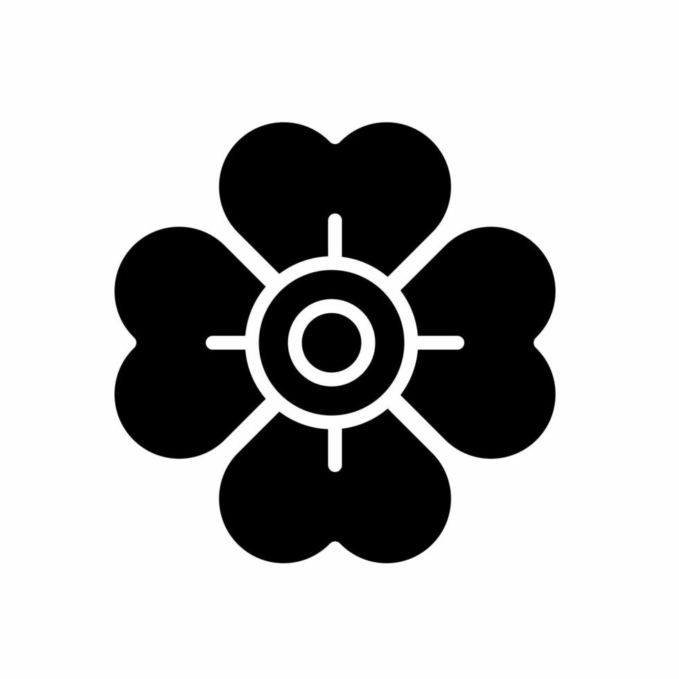 Black and white illustration of a flower icon. Stock vector. vector