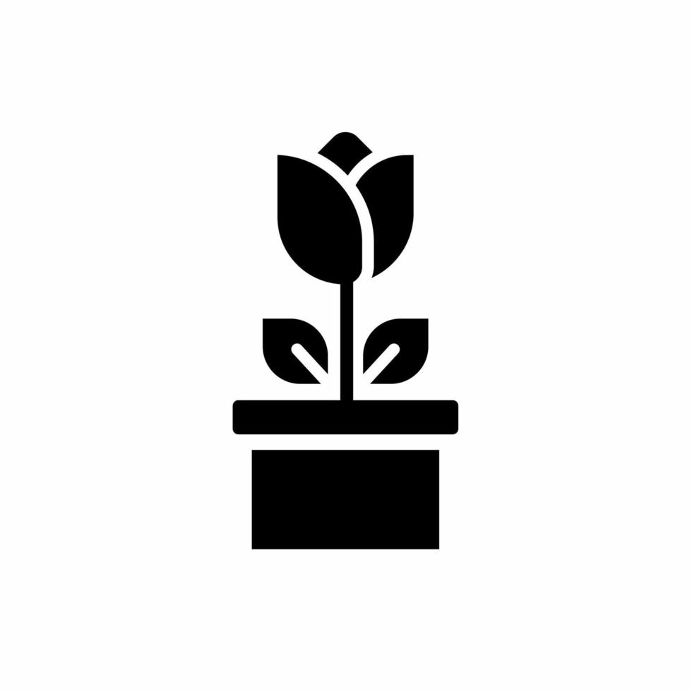Potted flower plant icon illustration template. Stock vector. vector