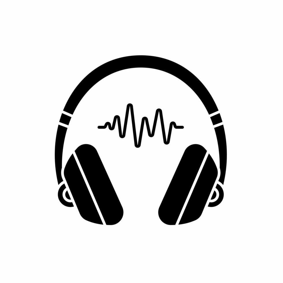 plantilla de ilustración de icono de auriculares sobre fondo blanco. vector de acciones