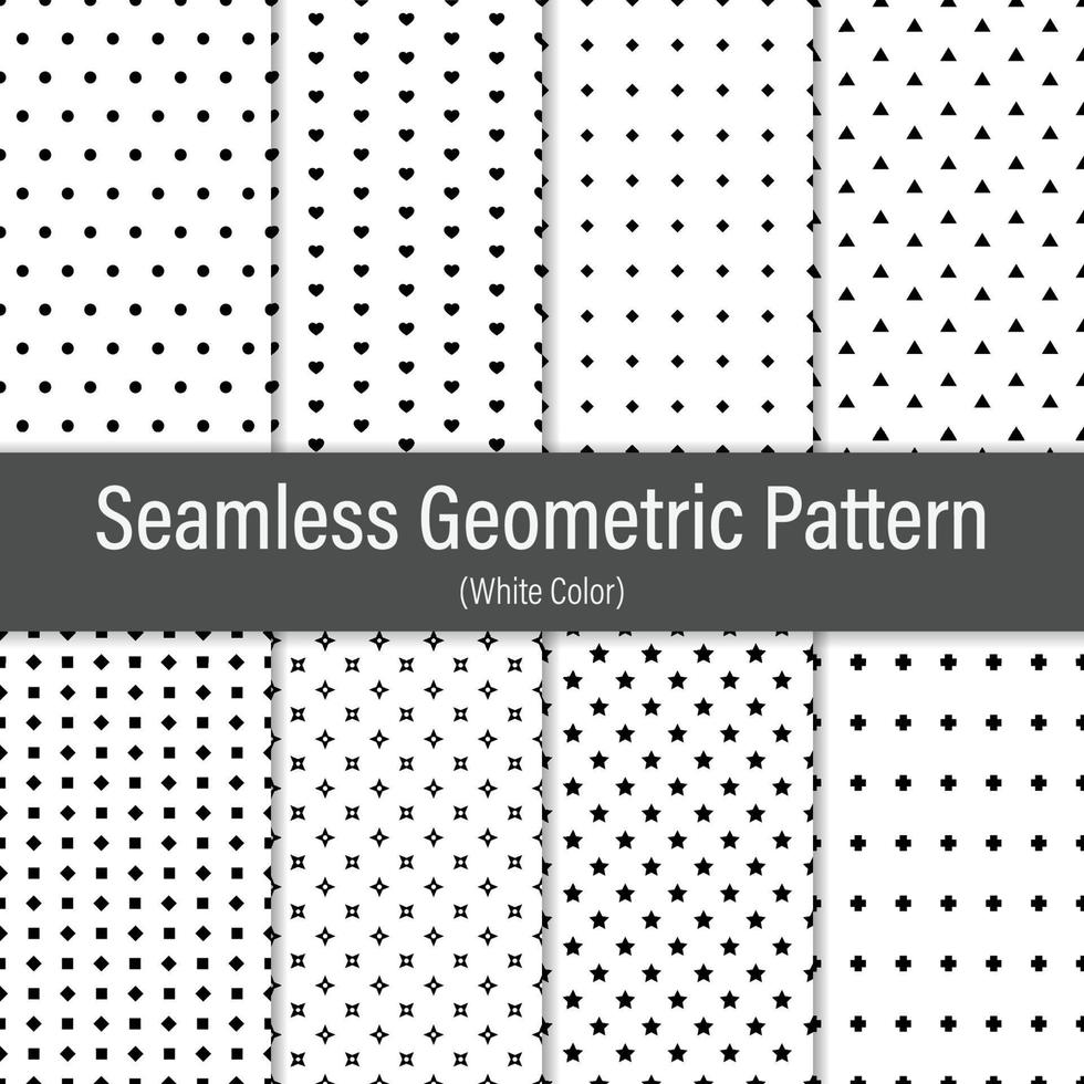 Elegant White Seamless Geometric Pattern Set vector