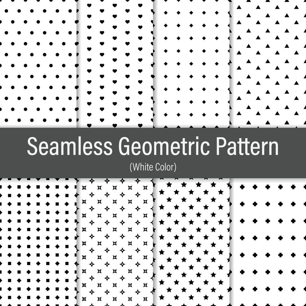 Elegant White Seamless Geometric Pattern Set vector