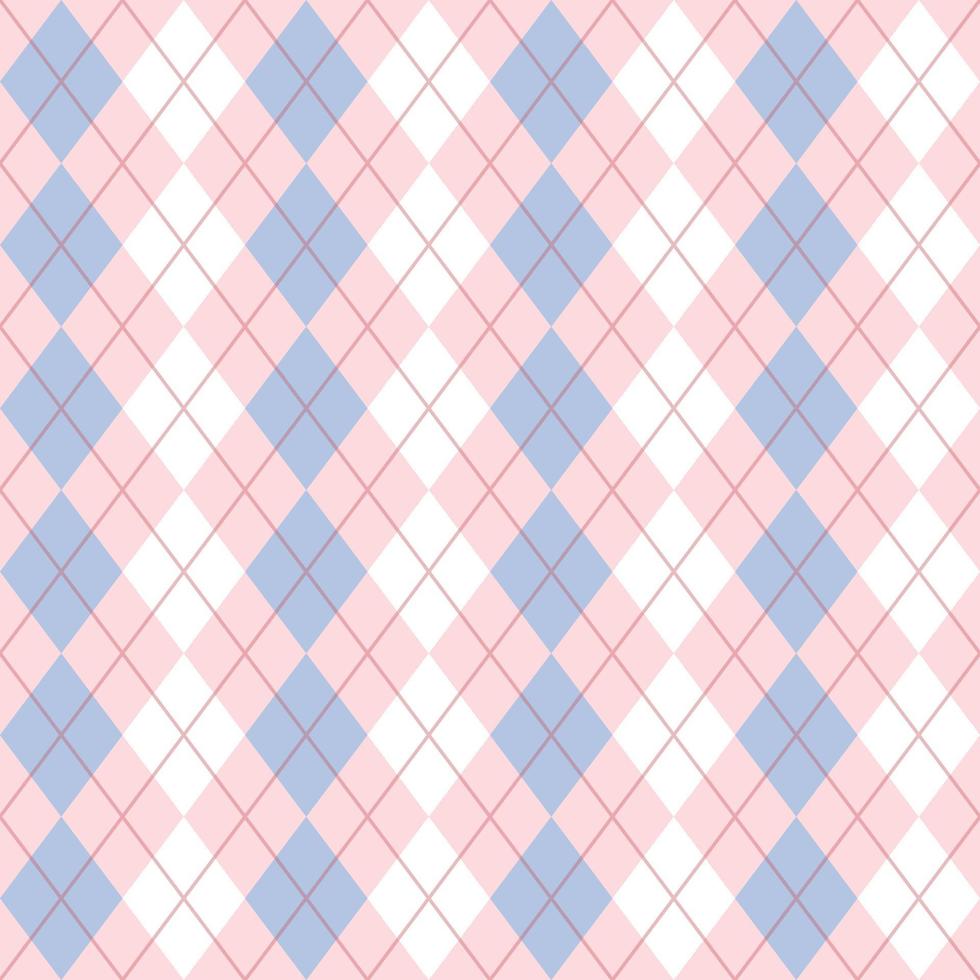 patrón de argyle transparente pastel rosa y azul vector