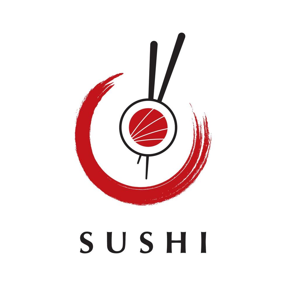 sushi logo vector with slogan template