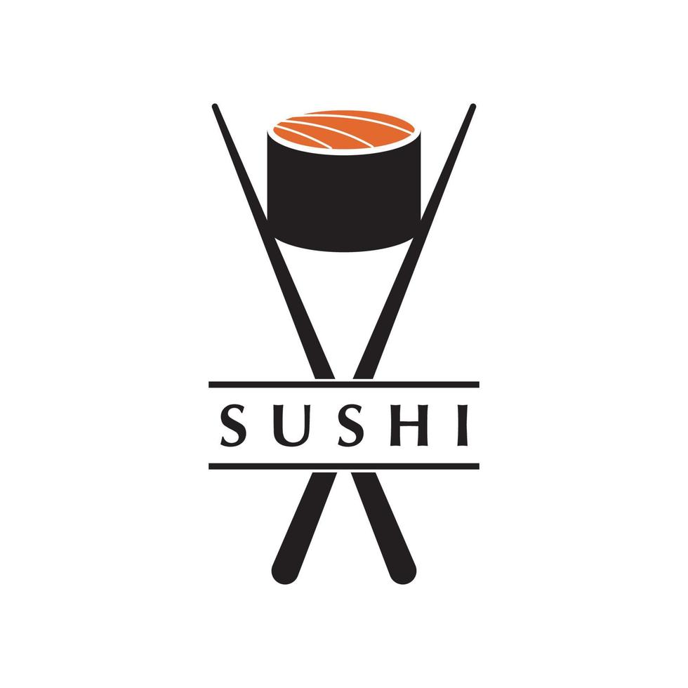 vector de logotipo de sushi con plantilla de eslogan