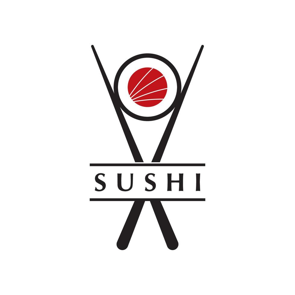 vector de logotipo de sushi con plantilla de eslogan