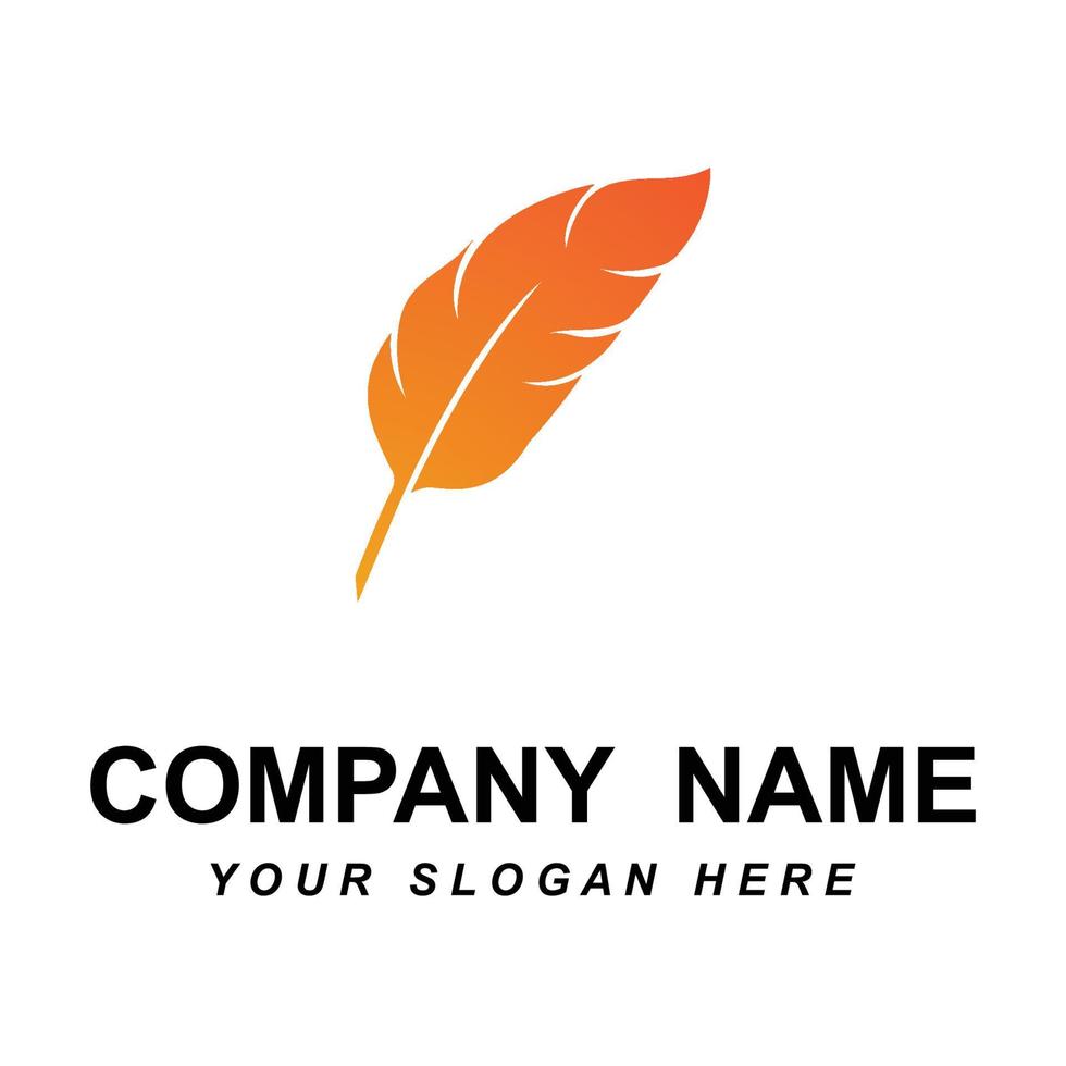 feather logo vector with slogan template