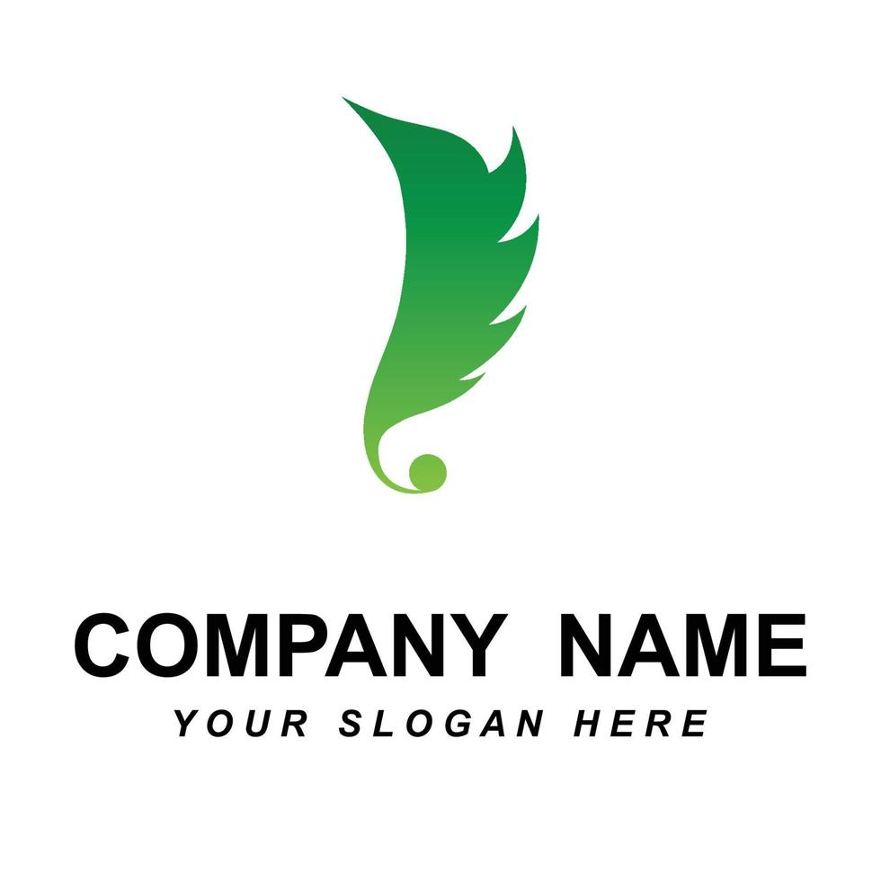 feather logo vector with slogan template