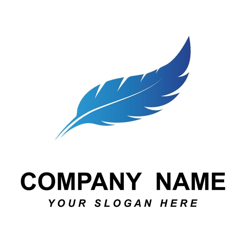 feather logo vector with slogan template