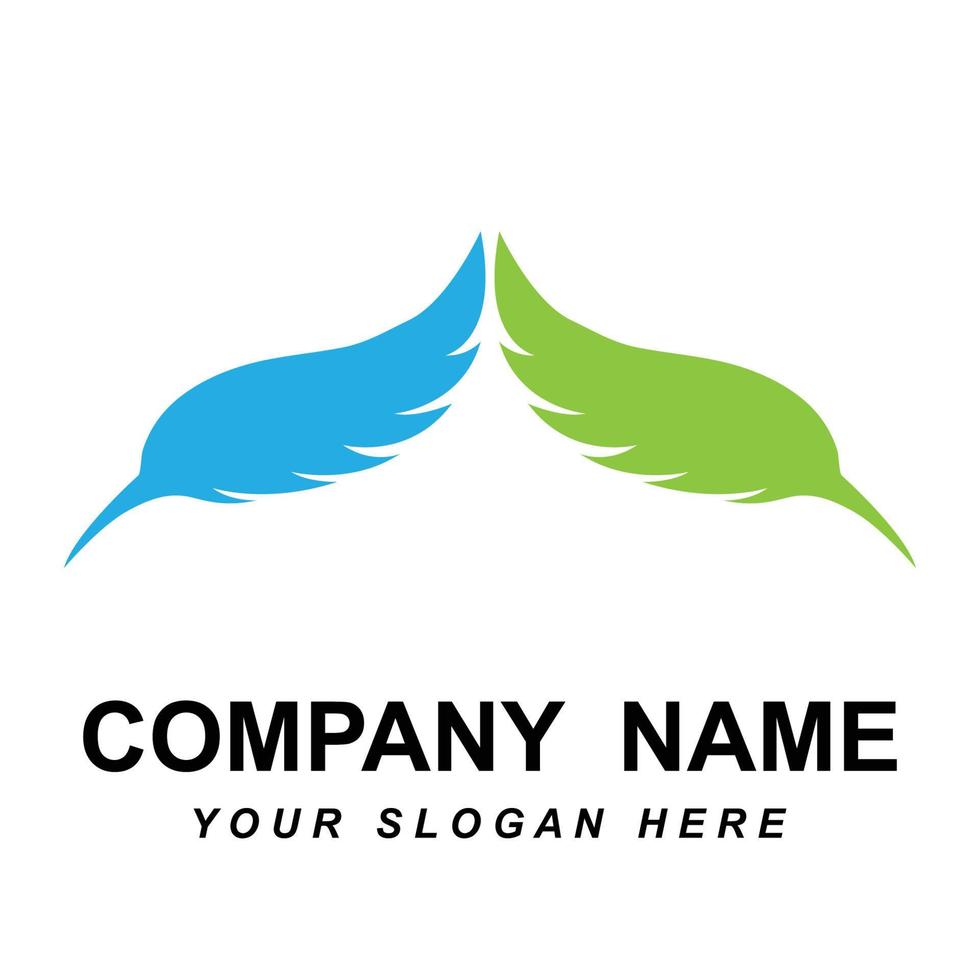 vector de logotipo de pluma con plantilla de eslogan