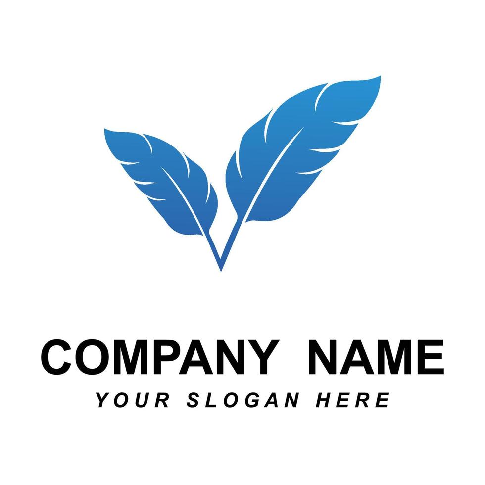 feather logo vector with slogan template