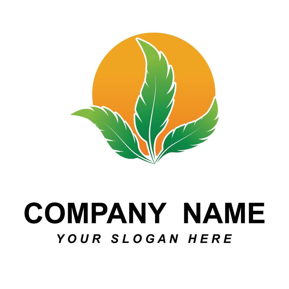 feather logo vector with slogan template