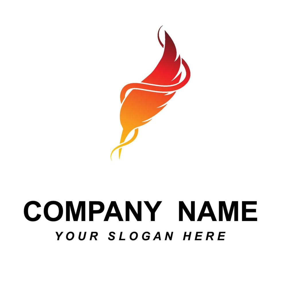 feather logo vector with slogan template