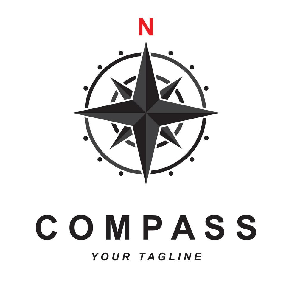 compass logo vector with slogan template