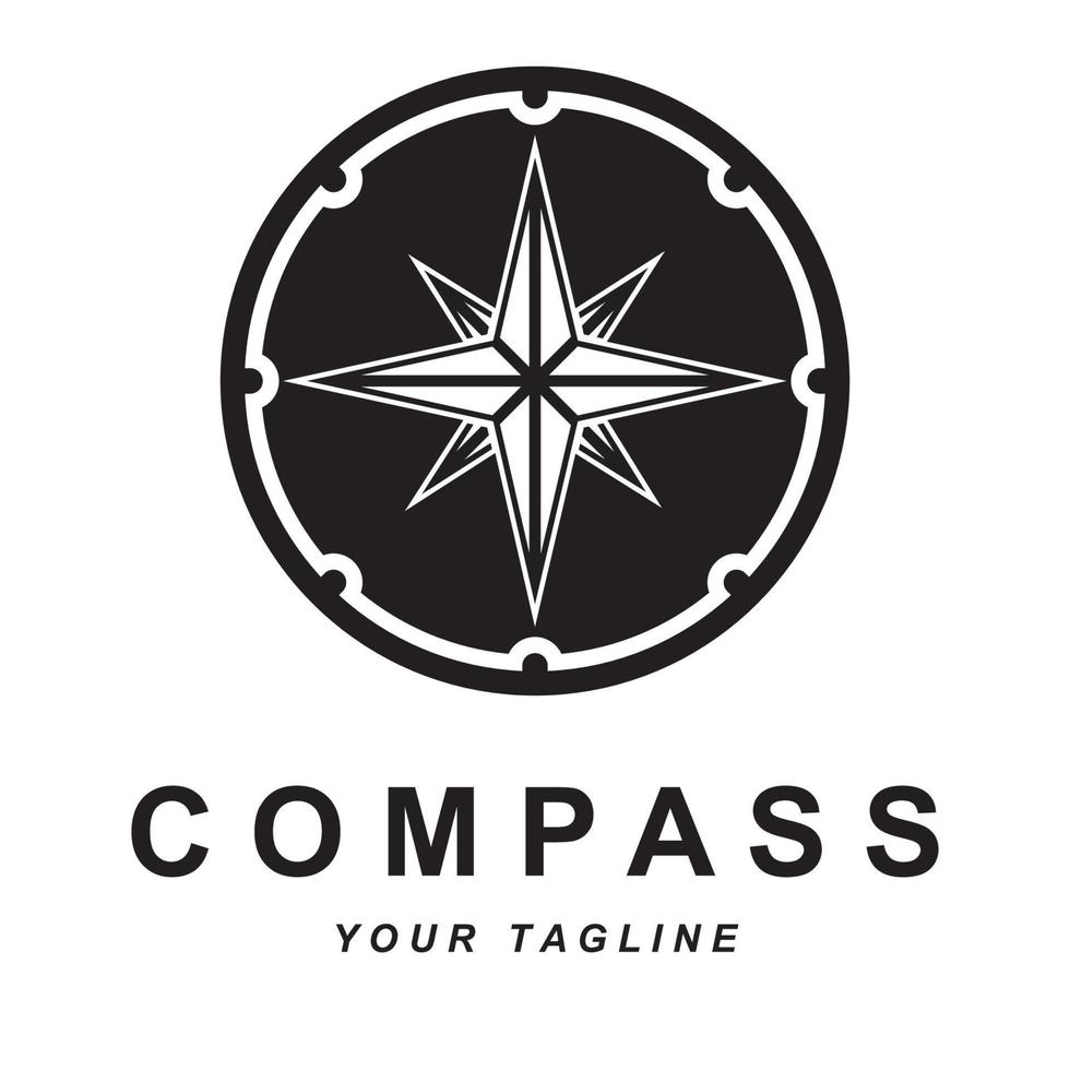 compass logo vector with slogan template