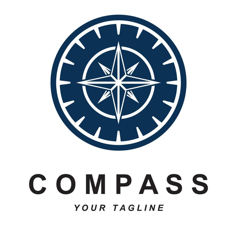 compass logo vector with slogan template