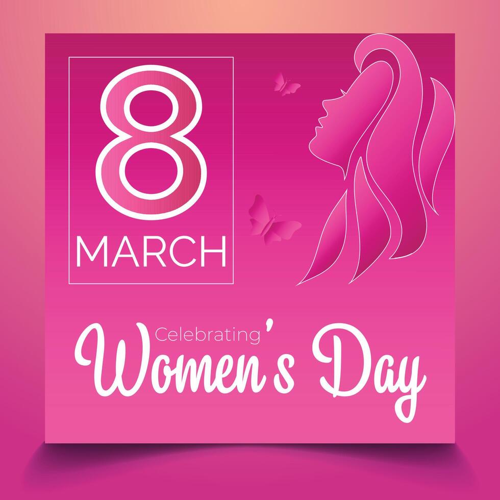 International Women Day Social Media Post Template Flat Cartoon Background Vector Illustration