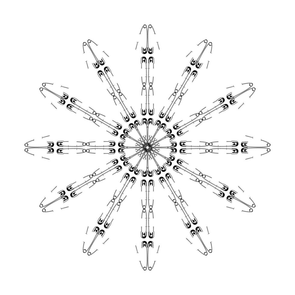 Artistic Circle Shape Made From Safety Pin Composition for Decoration, Ornate, Logo, Website, Art Illustration or Graphic Design Element. Vector Illustration