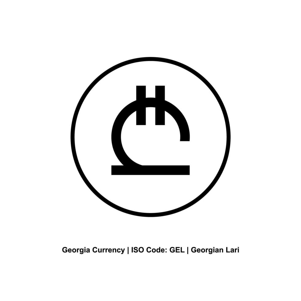 símbolo de moneda de georgia, icono de lari georgiano, signo de gel. ilustración vectorial vector