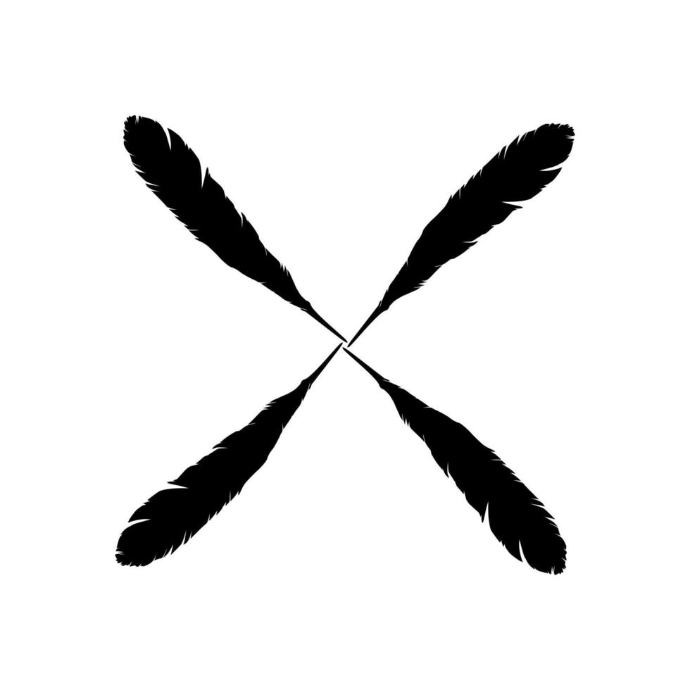 Feather Composition for Logo, Ornate, Decoration, Website, Art Illustration or Graphic Design Element. Vector Illustration