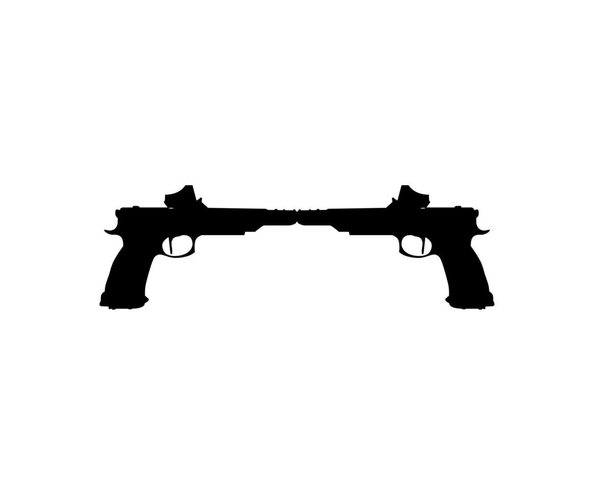 pistola de pistola de silueta para ilustración de arte, logotipo, pictograma, sitio web o elemento de diseño gráfico. ilustración vectorial vector