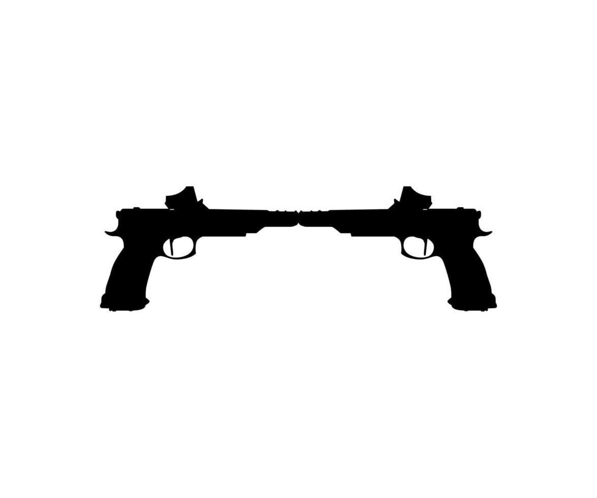 Silhouette Pistol Gun Pistol for Art Illustration, Logo, Pictogram, Website or Graphic Design Element. Vector Illustration