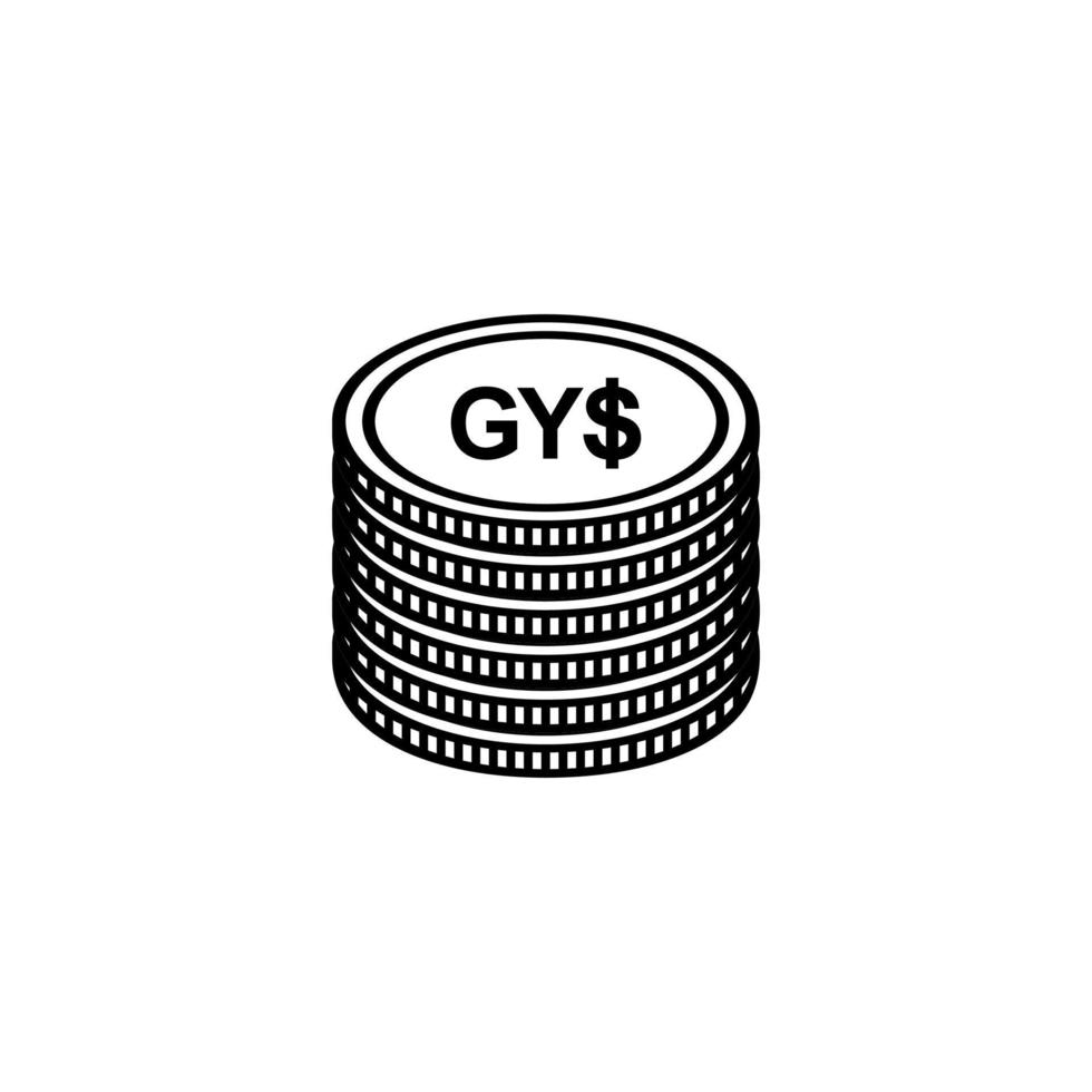 moneda de guyana, icono del dólar de guyana, signo de gyd. ilustración vectorial vector