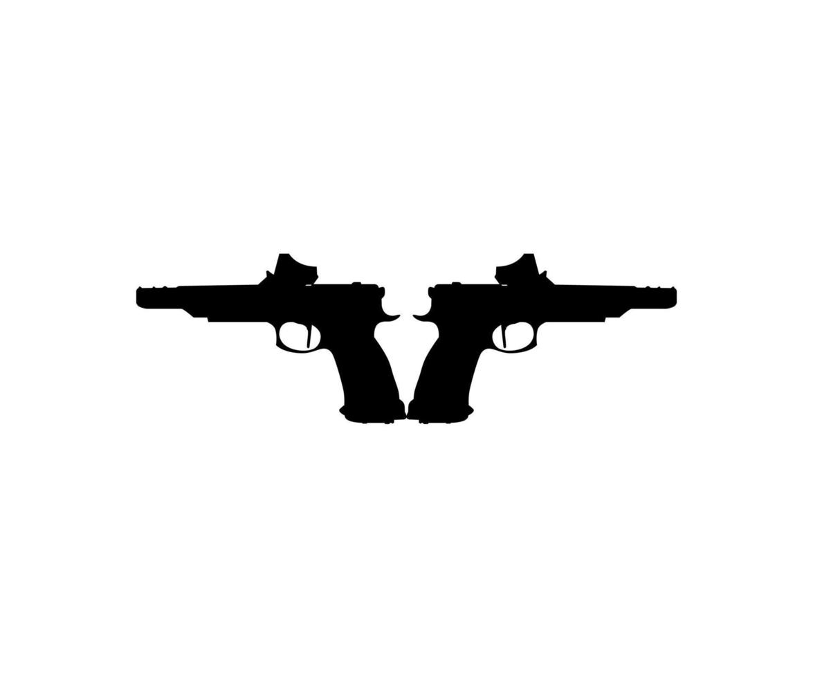 Silhouette Pistol Gun Pistol for Art Illustration, Logo, Pictogram, Website or Graphic Design Element. Vector Illustration