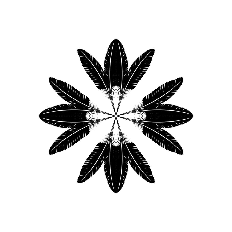 Feather Composition for Logo, Ornate, Decoration, Website, Art Illustration or Graphic Design Element. Vector Illustration