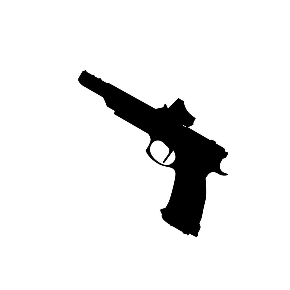 Silhouette Pistol Gun Pistol for Art Illustration, Logo, Pictogram, Website or Graphic Design Element. Vector Illustration