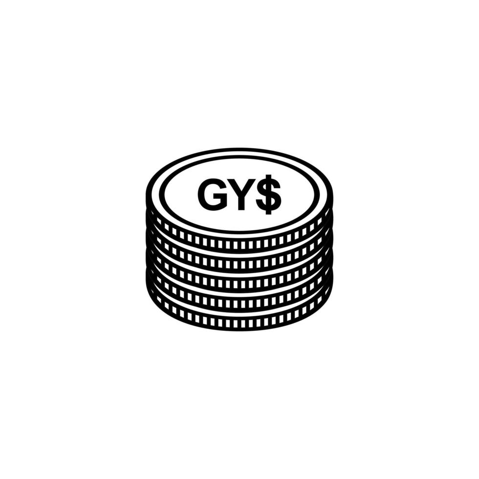 Guyana Currency, Guyanaese Dollar Icon, GYD Sign. Vector Illustration