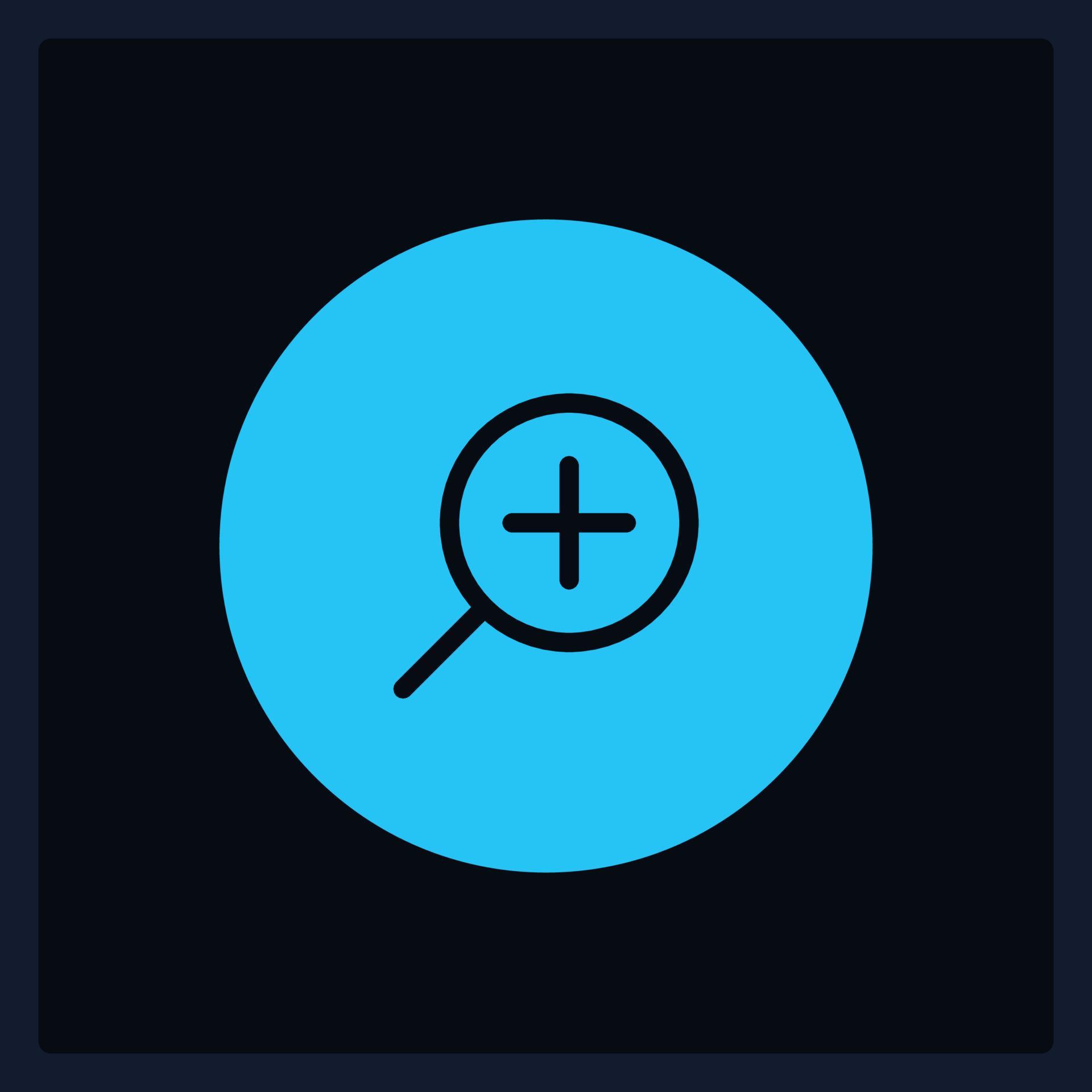 Active zoom in button UI element template. Editable isolated vector