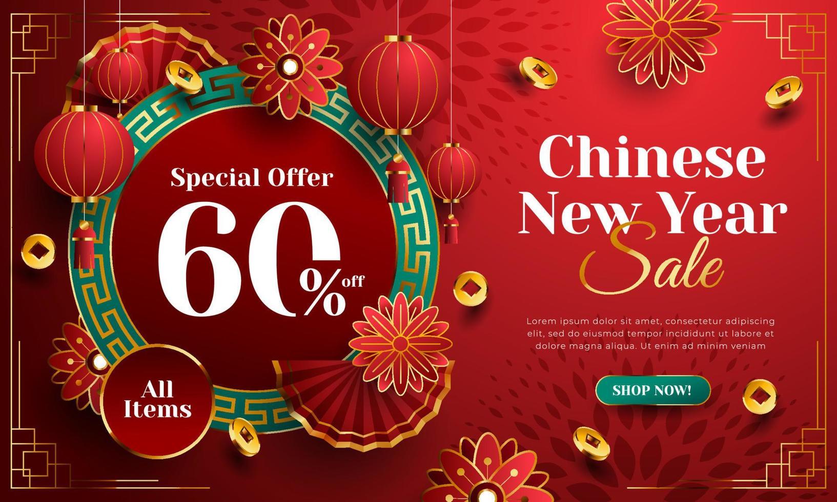 Chinese New Year Sale vector