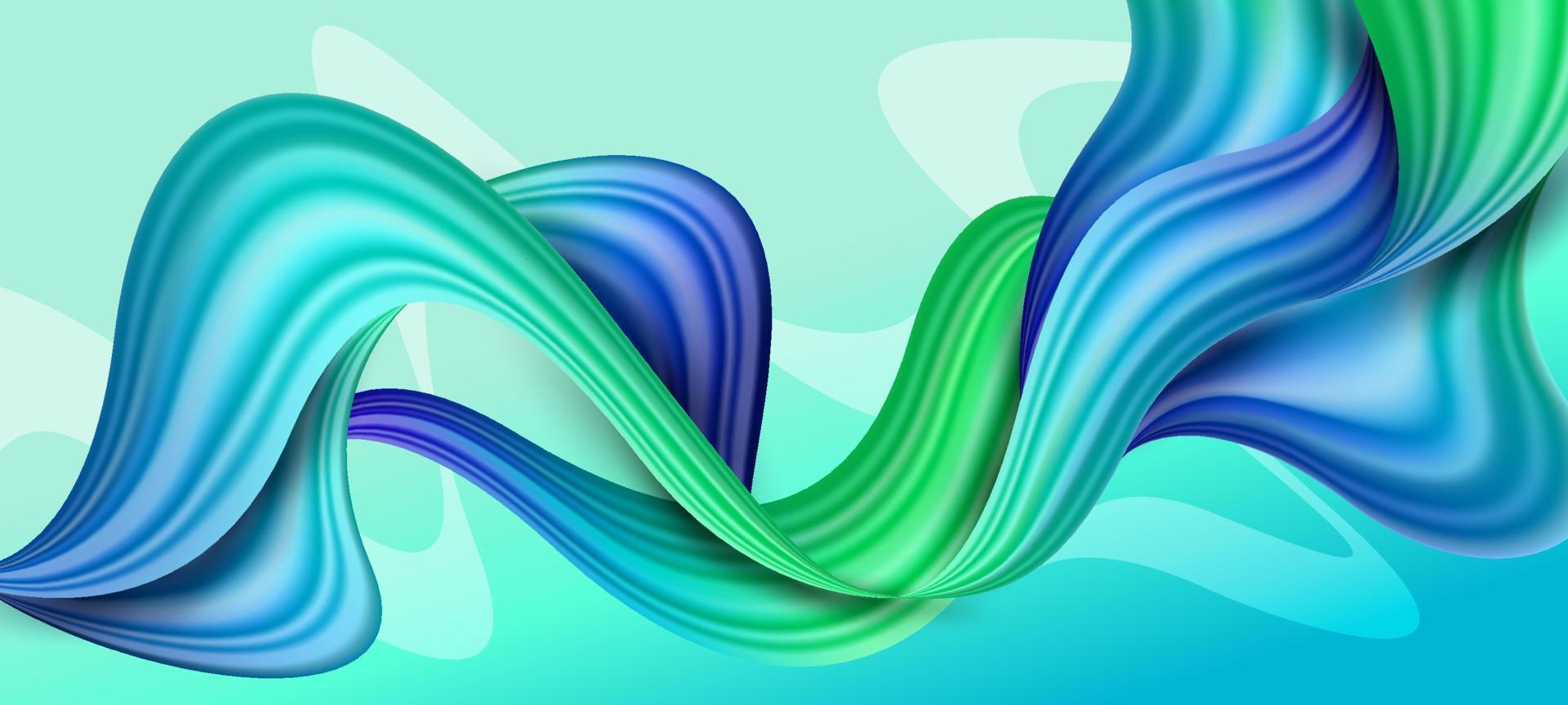 fondo de onda verde azul vector