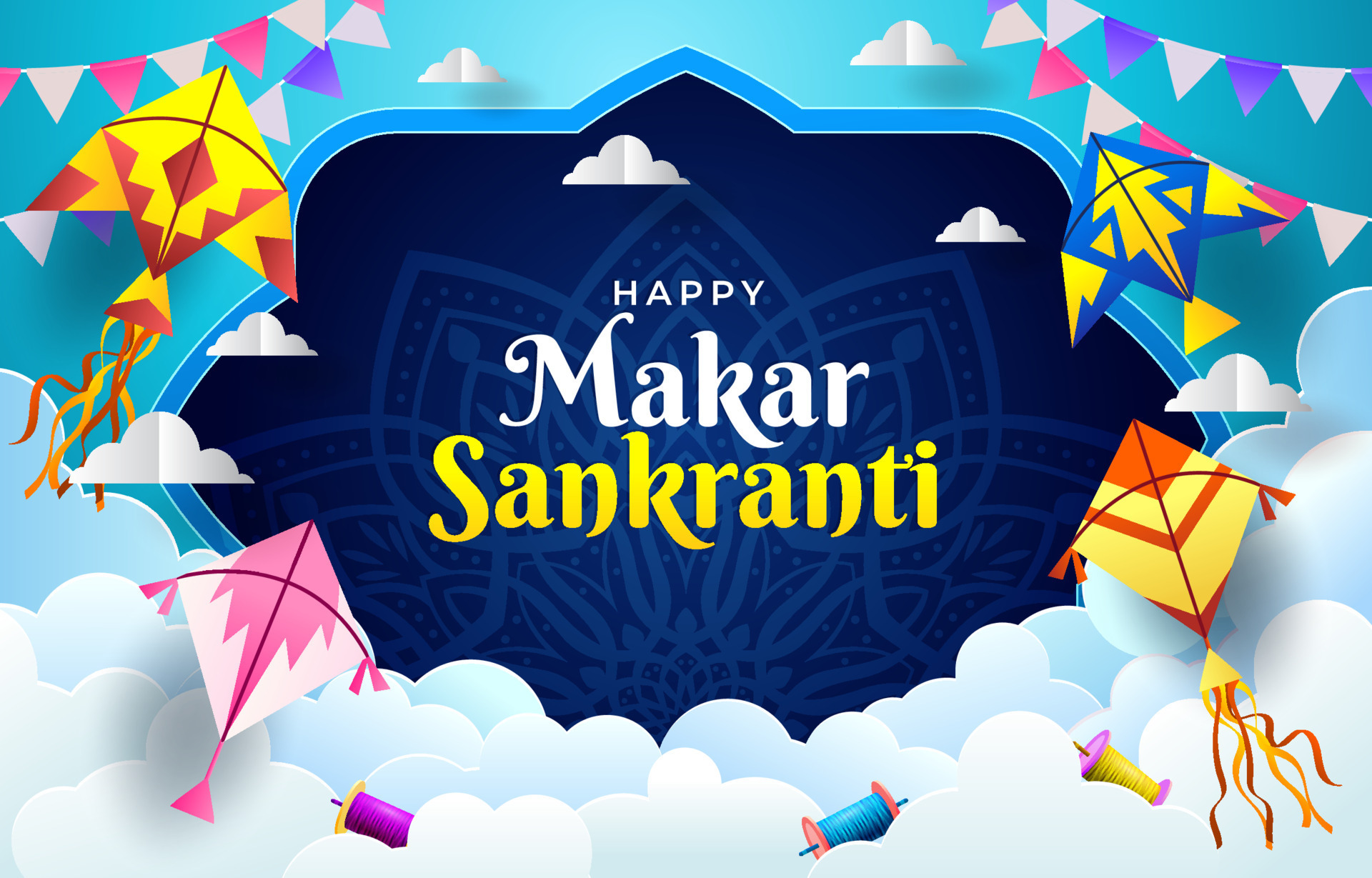 Makar Sankranti Concept 16753673 Vector Art at Vecteezy