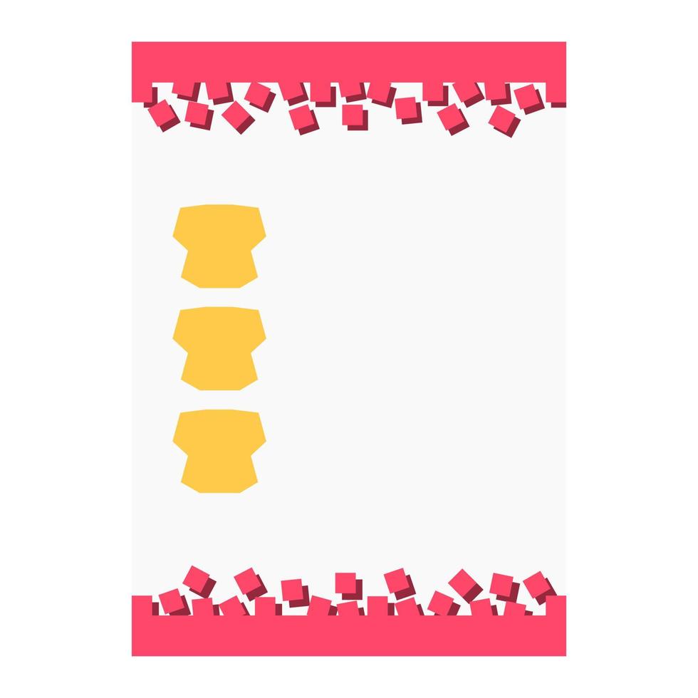 Pink and yellow decorative blank worksheet template Pixel fade effect