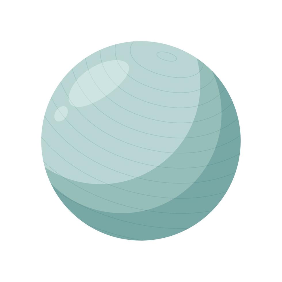 Blue fitness ball for exercises vector